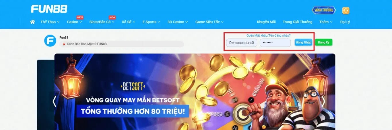 FUN88 đăng nhập