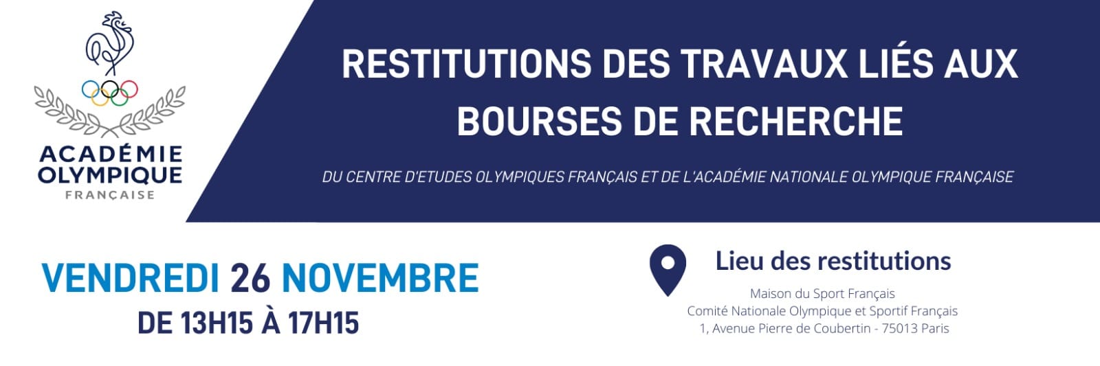 Restitutions Recherches Olympiques - Centre d’Etudes Olympiques Français & Académie Nationale Olympique Française